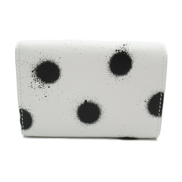 Balenciaga Bi fold Wallet Tri Leather White Black Wallet - Picture 2 of 9